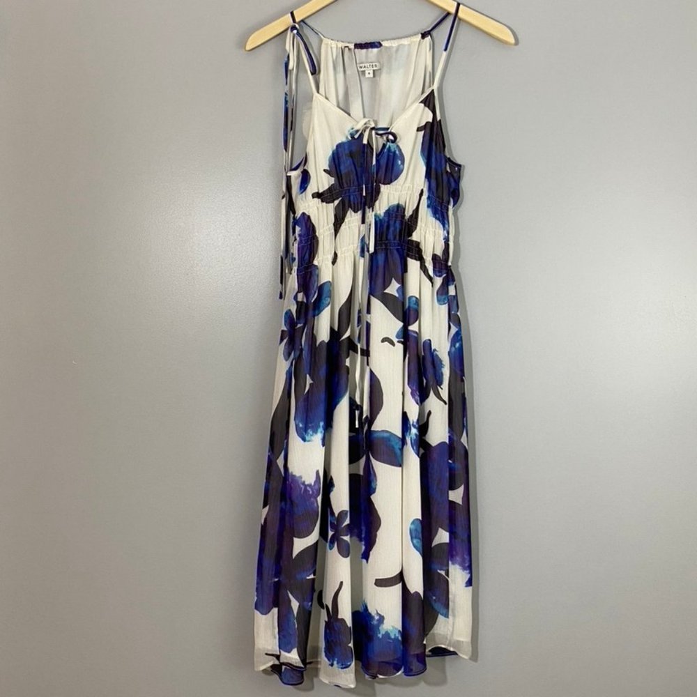 Walter Floral Elastic Waist Dress with Ties